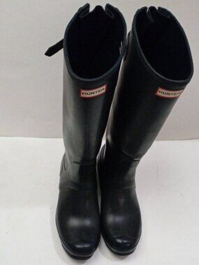 Hunter Black Knee High Tall Adjustable Winter & Rain Boots Women's Size US 10